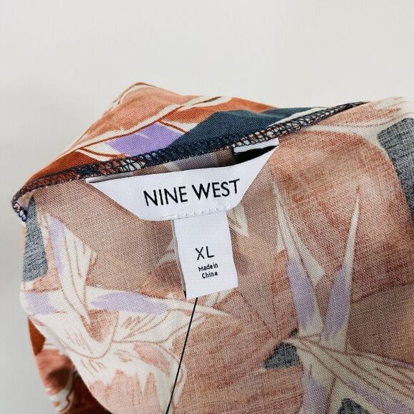 Nine West Size XL Floral Print Asymmetrical Midi Skirt - Picture 4 of 4